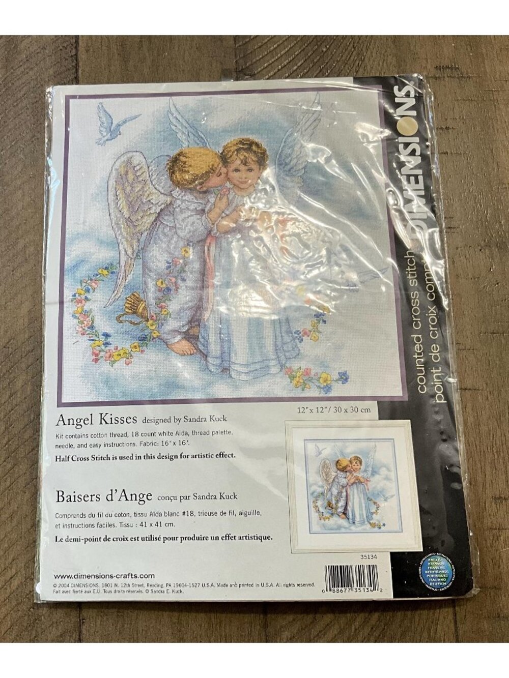 Dimensions 35134 Angel Kisses Counted Cross Stitch Kit Boy Girl Angels